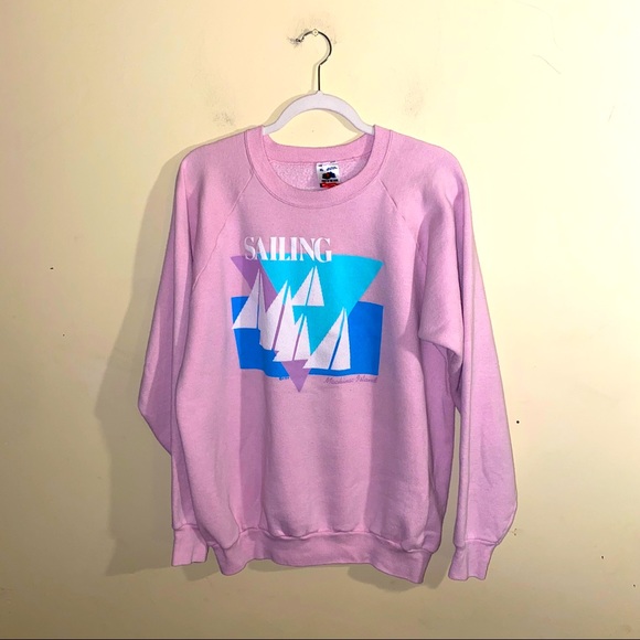 Fruit of the Loom Tops - VNTG MACKINAC ISLAND SAILING Crewneck sweatshirt